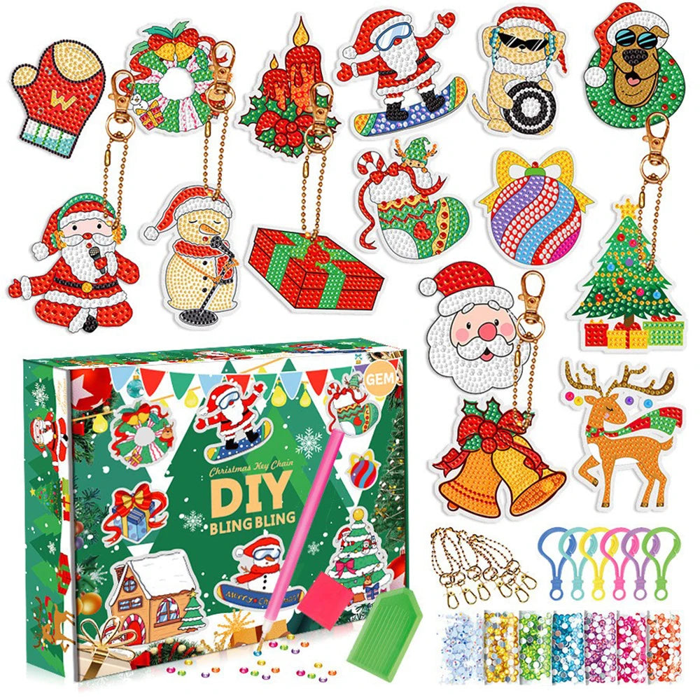 15pc fiy keychain kit design 2 gem art