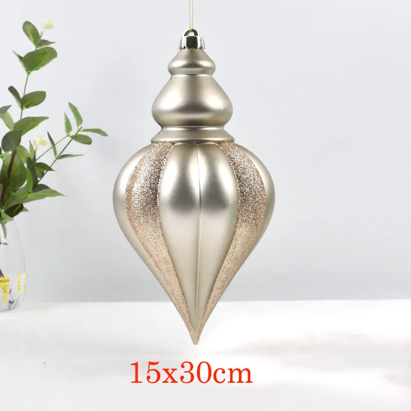 15x30cm Water drop Gold Christmas Tree Decoration