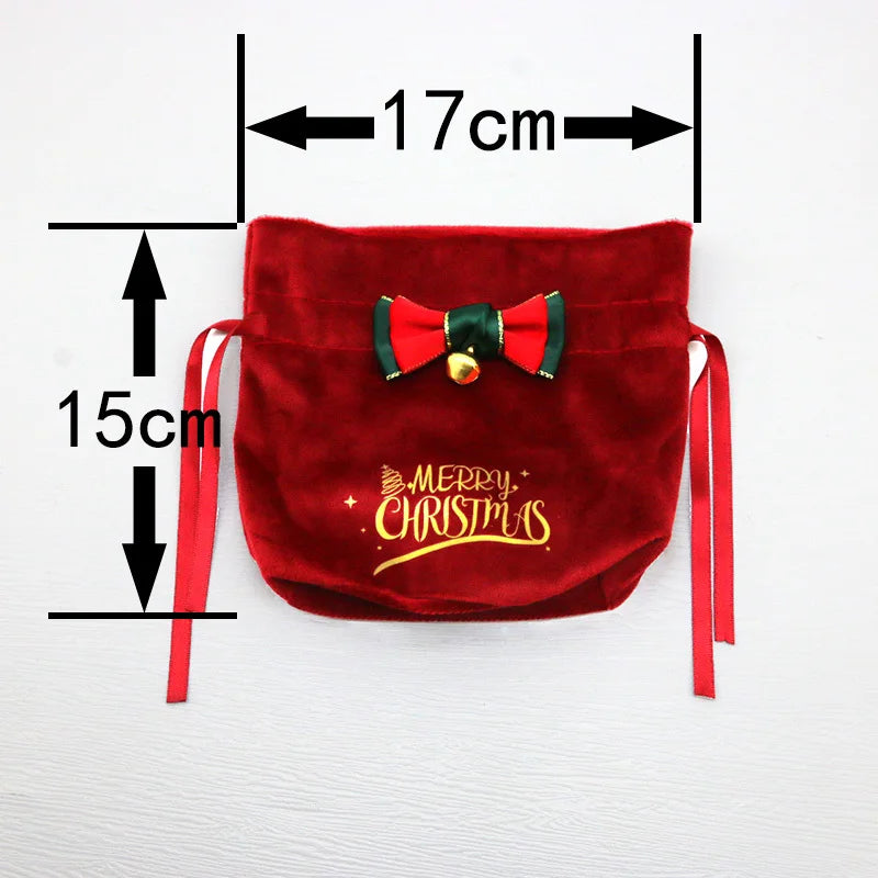 17cmx15cm Red fabric giftbag