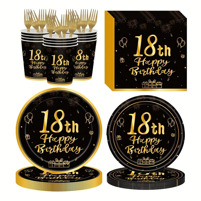 18th Birthday napkins cups plates
