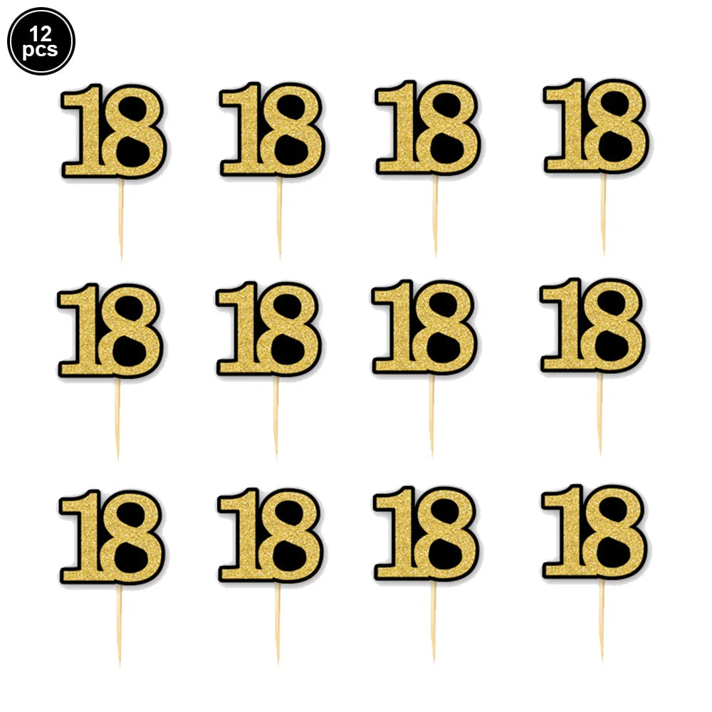 18th birthday cupcake toppers 12pc