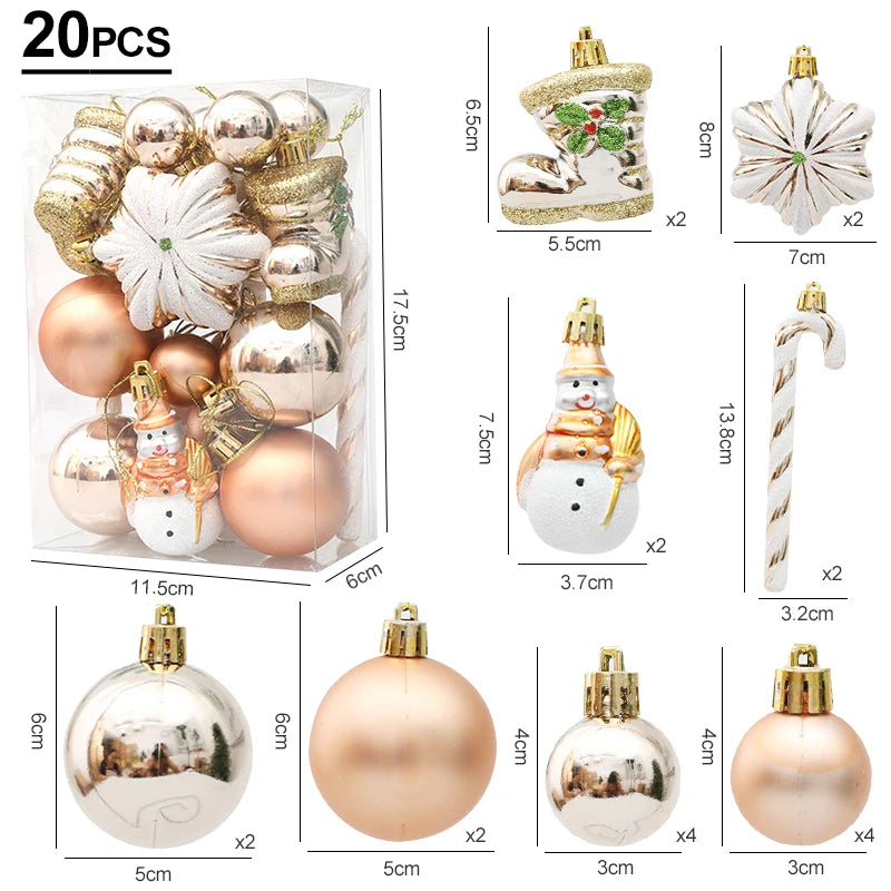 20 piece gold christmas decorations