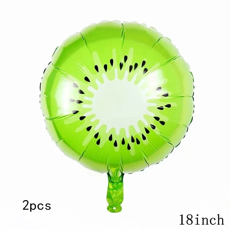 2 pc round kiwi Foil Balloons