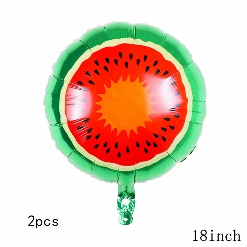 2 pc round watermelon foil balloons