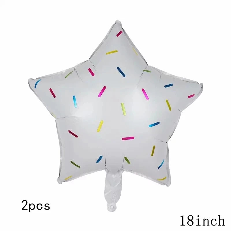 2pc white star sprinkles balloon