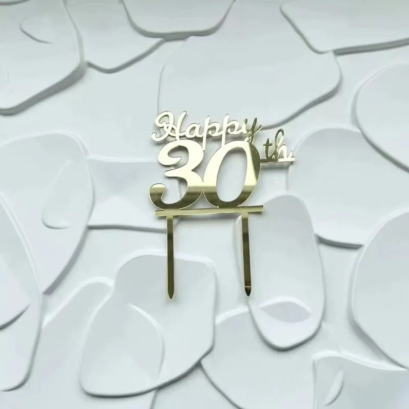 30th gold cake topper