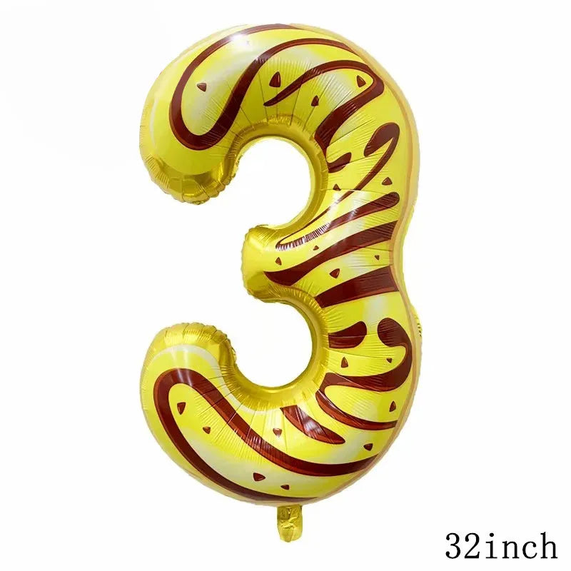 32 inch number balloon sweet pattern