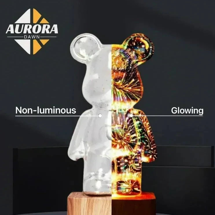3D  Firework night light bear on and off