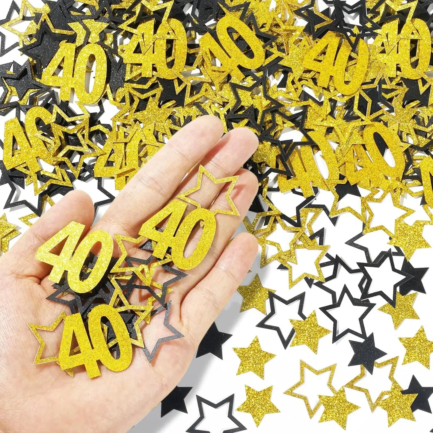 40th birthday table confetti star