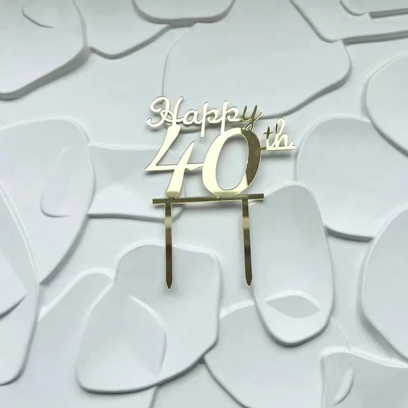 40th gold cake topper