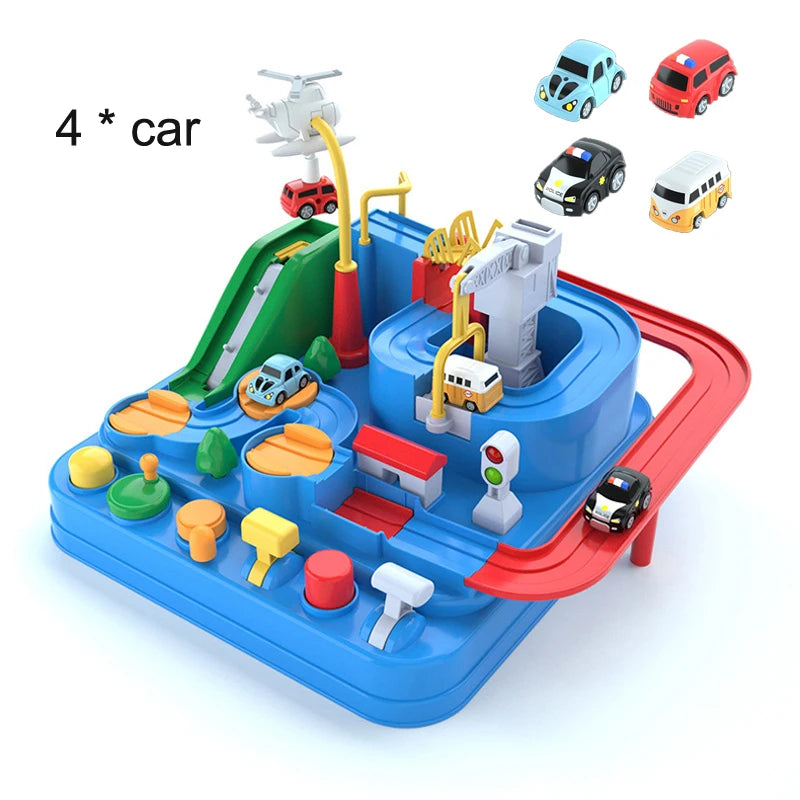 4 car race track finer motor skills educational toy