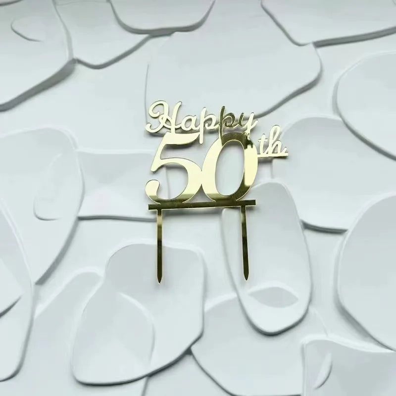 50th gold cake topper