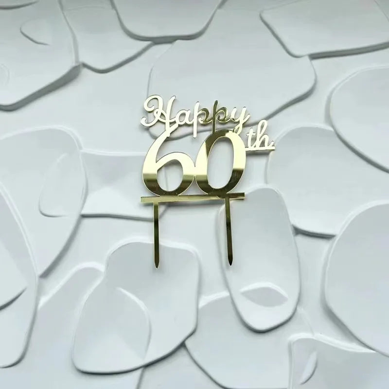 60th gold cake topper