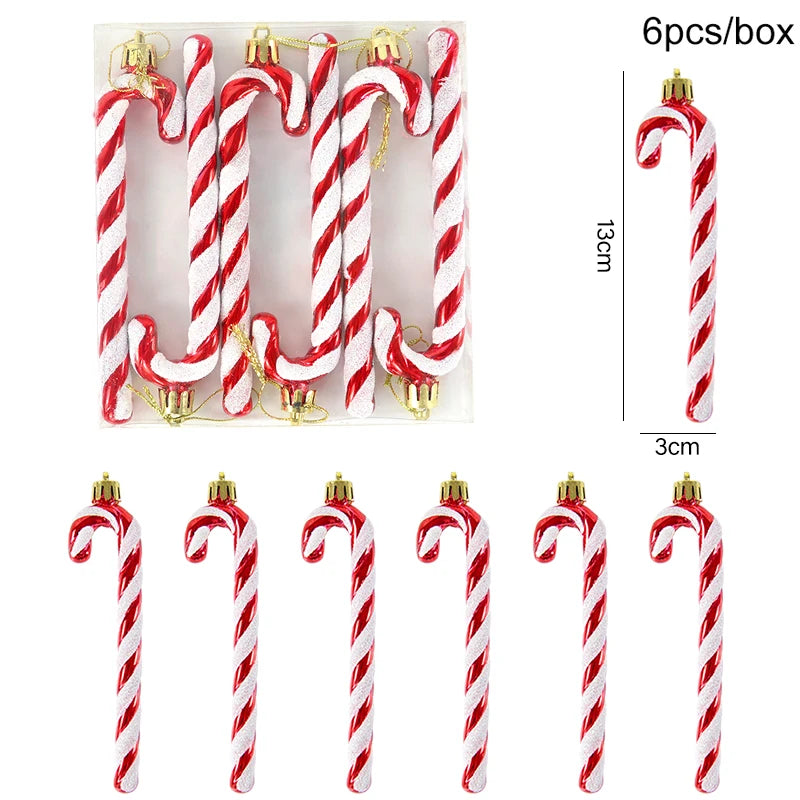 6pc Candy Cane Tree Ornaments