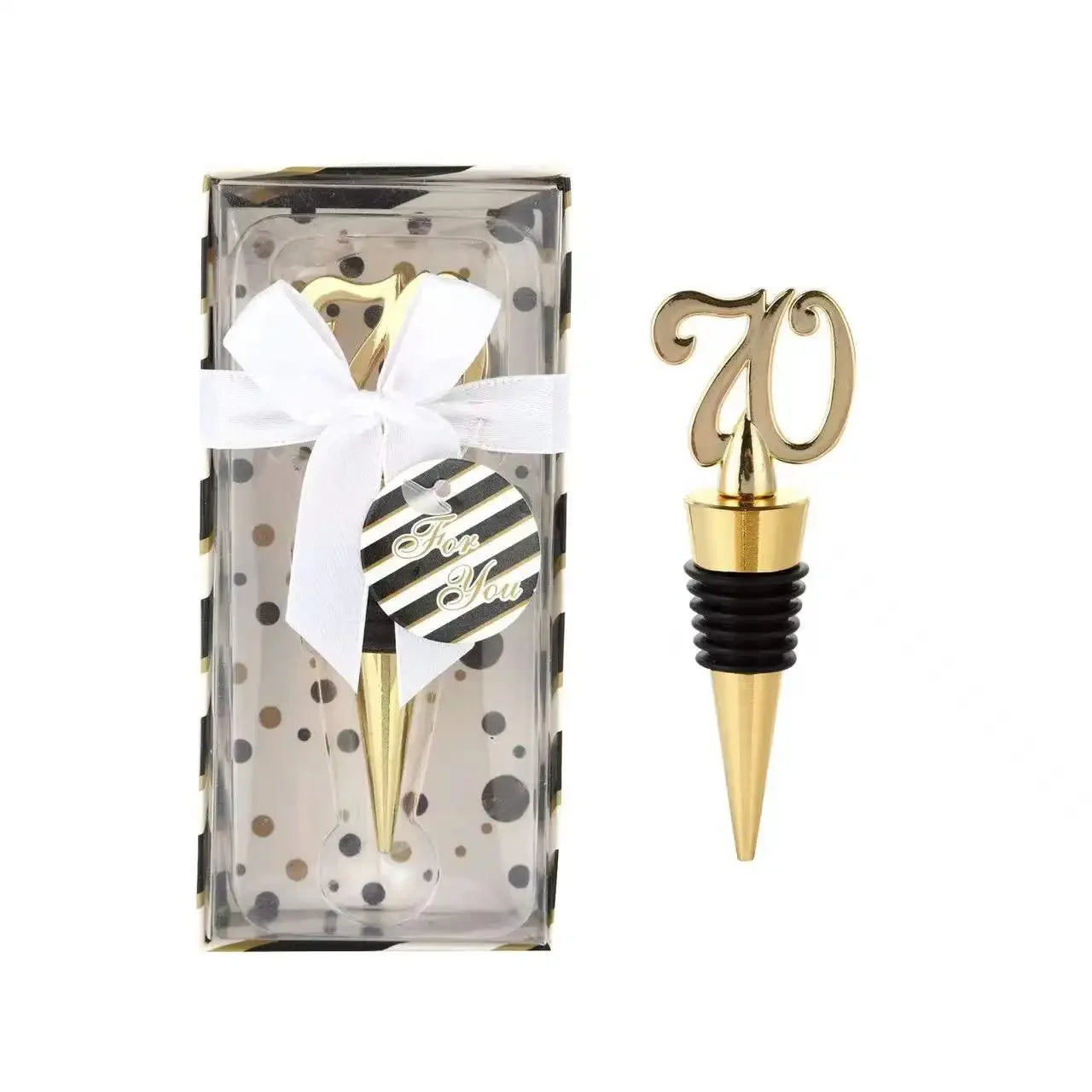 70th wine stopper birthday gift