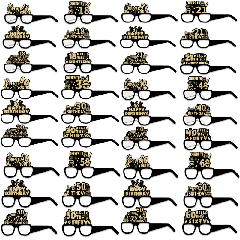 Birthday party photo prop glasses