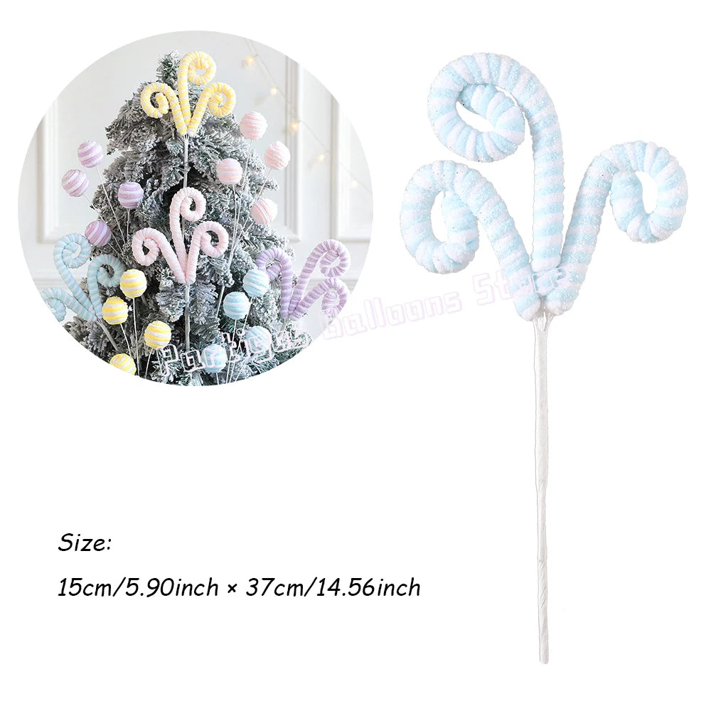 Blue and white candy cane theme christmas Tree Decorations