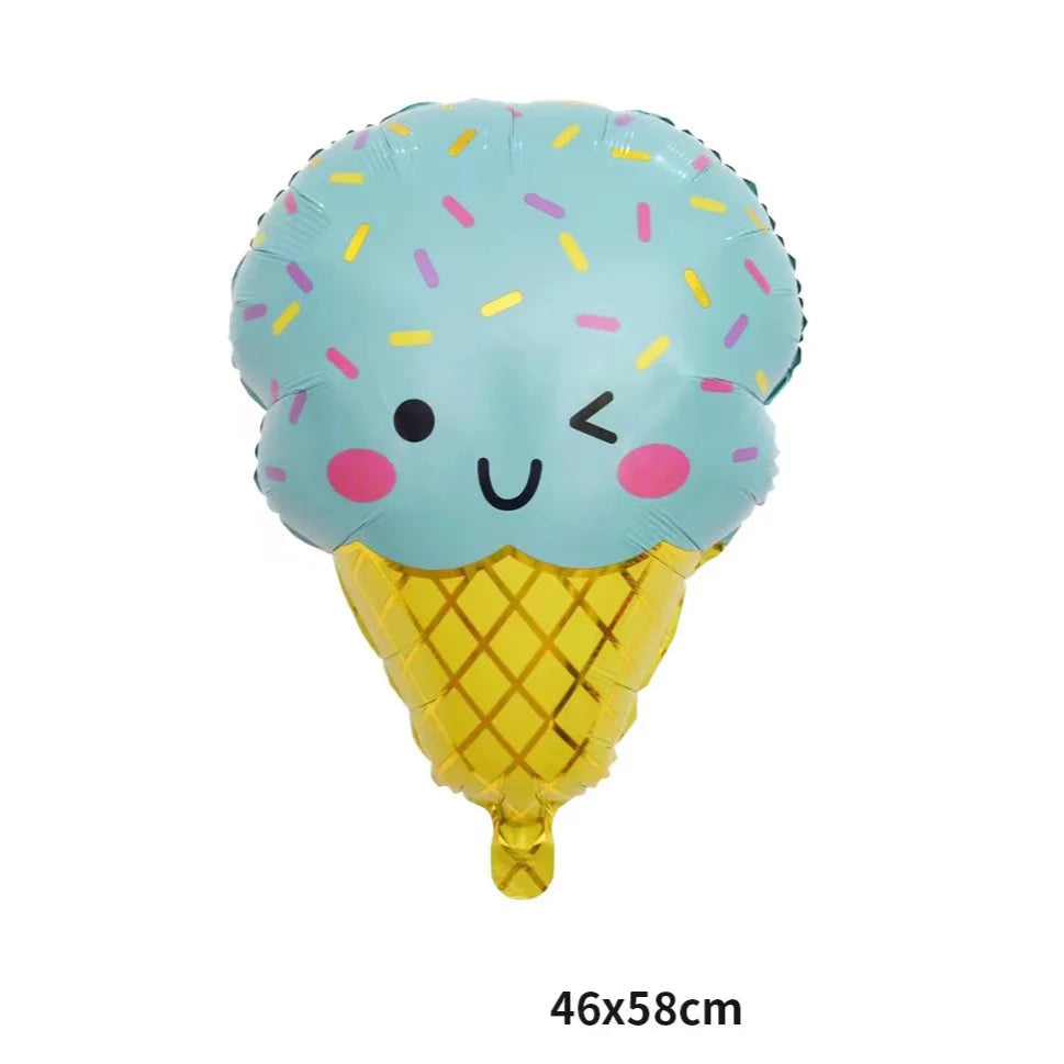 Blue sprinkle ice cream cone foil balloon