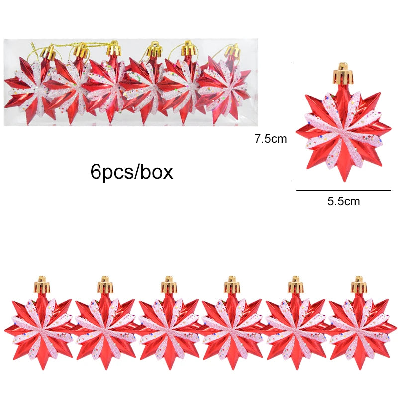 Candy Cane Star Tree Ornaments 6pcs