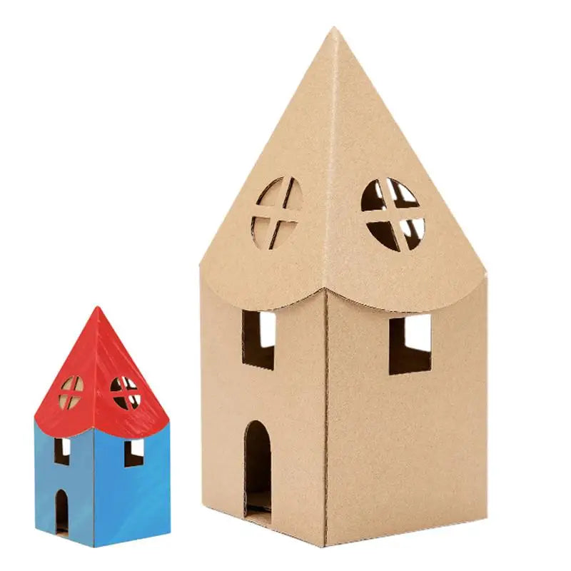 Cardboard diy pointed house DIY Craft
