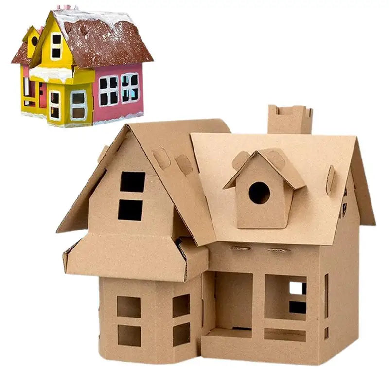 Cardboard house DIY Christmas Craft