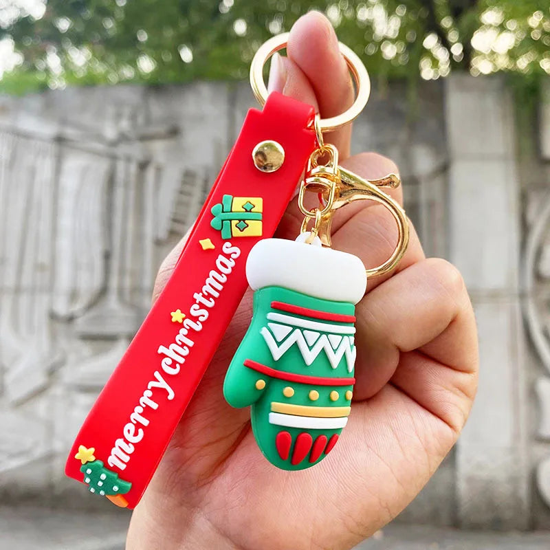 Christmas Ski Glove Keyring gift for kids