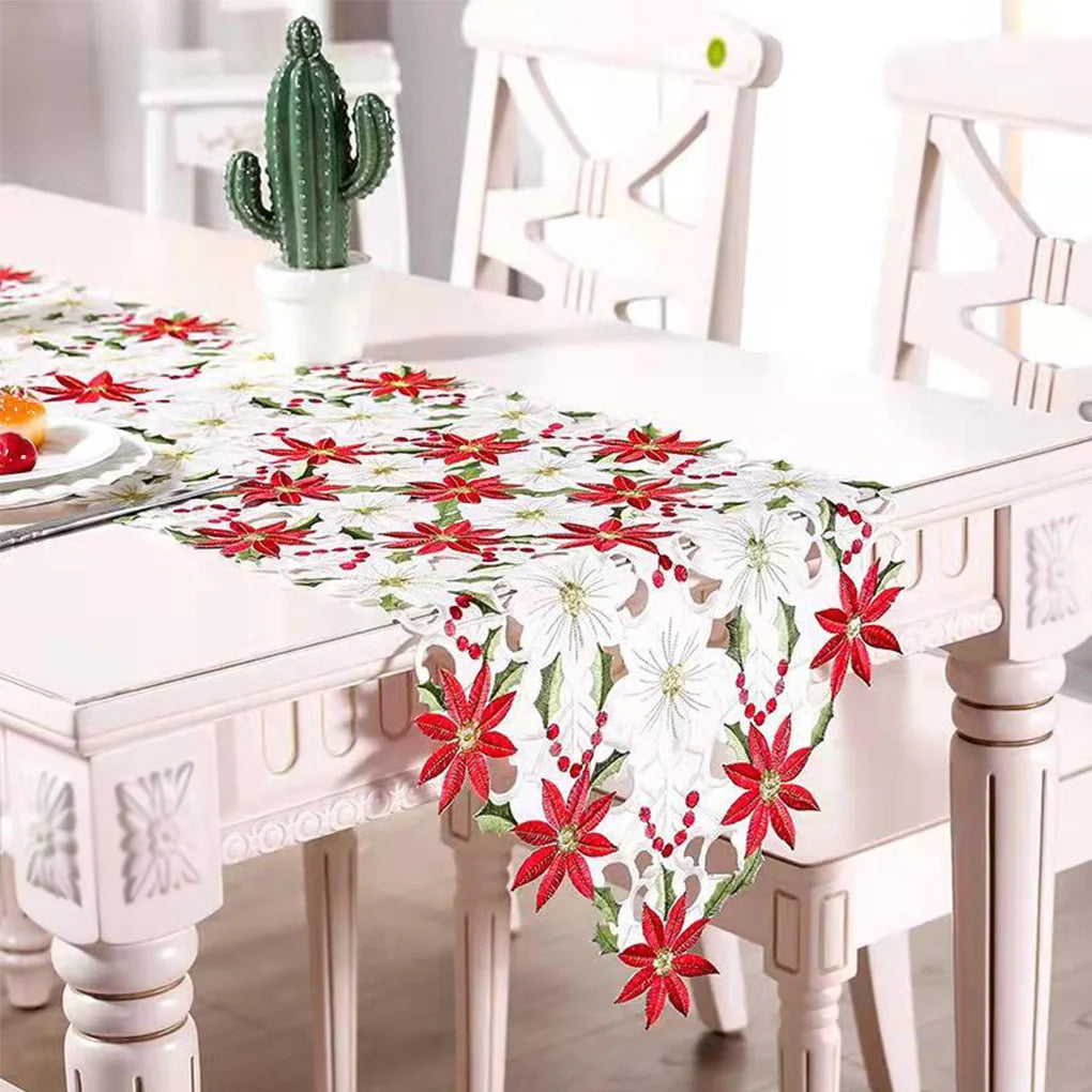 Embroidered Christmas Table Runner