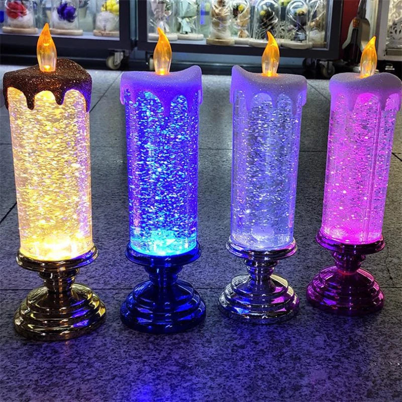 Christmas glitter candle lights