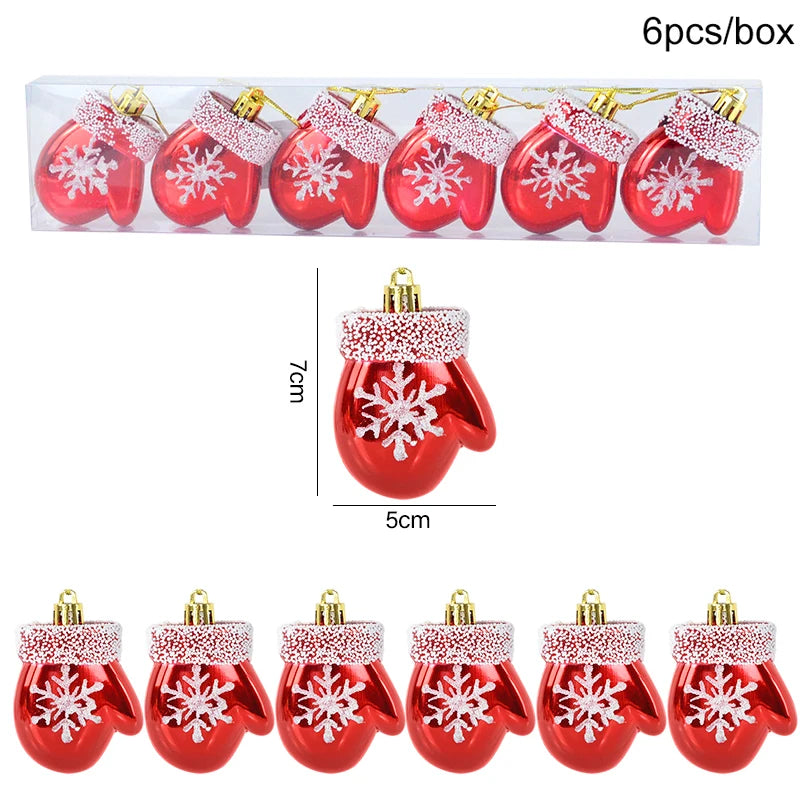Christmas glove candy cane theme 6pc box