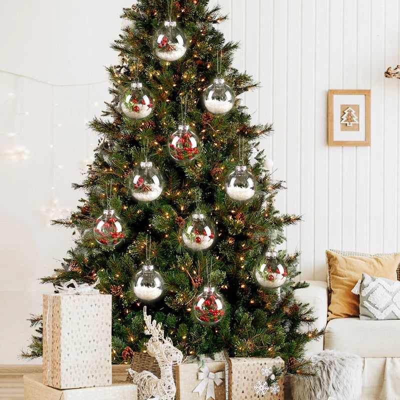 Clear fillable baubles 8cm 6cm