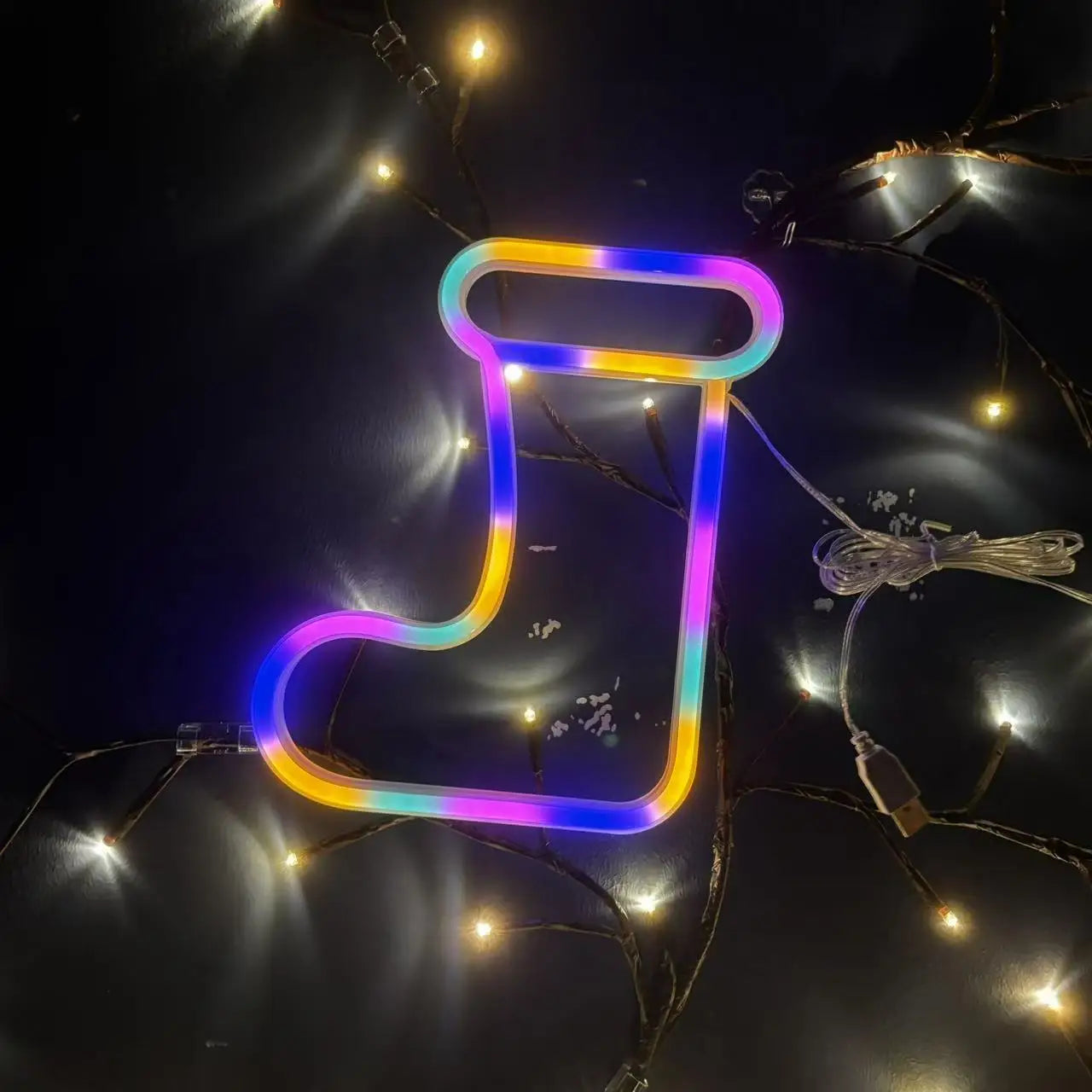 Colourful LED Christmas Stocking Light