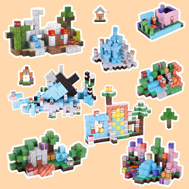 Creating magnetic block worlds