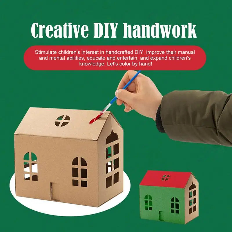 Creative christmas Building DIY Painting Cardboard House