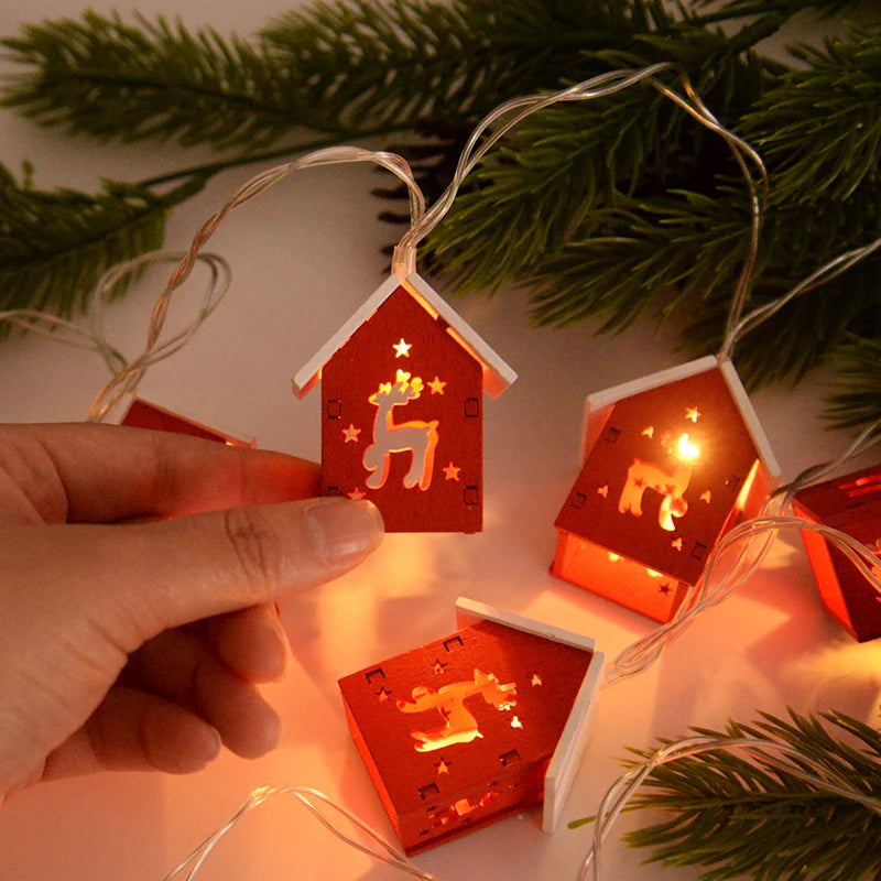 Cute wooden Christmas Light Decoration
