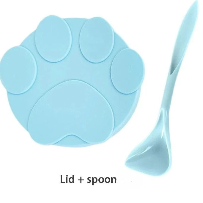 Dog Lid Food Sealer BLUE WTH SPOON