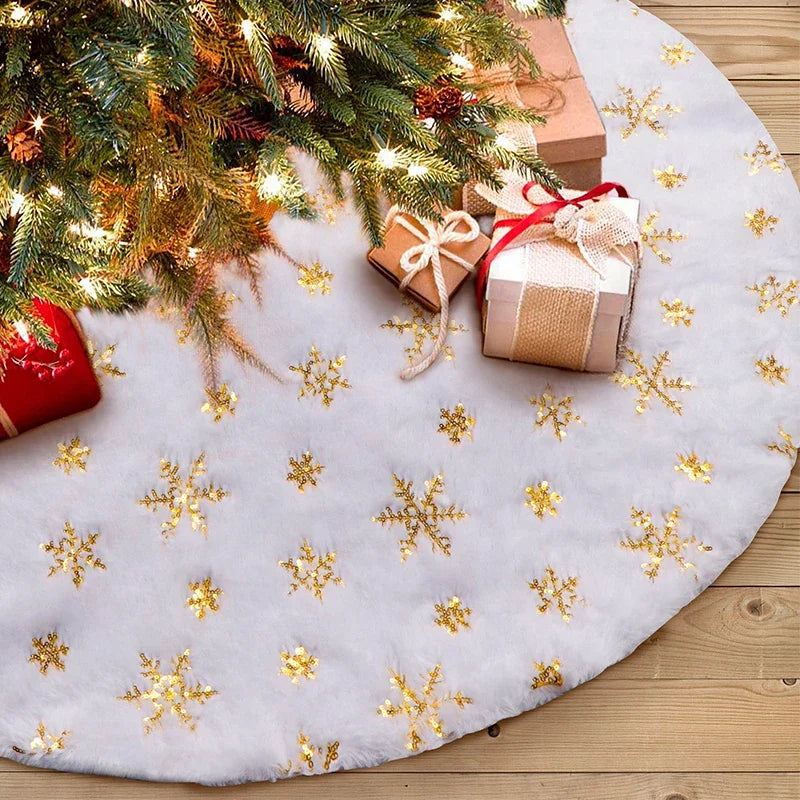 Faux Fur White Christmas Tree Skirt