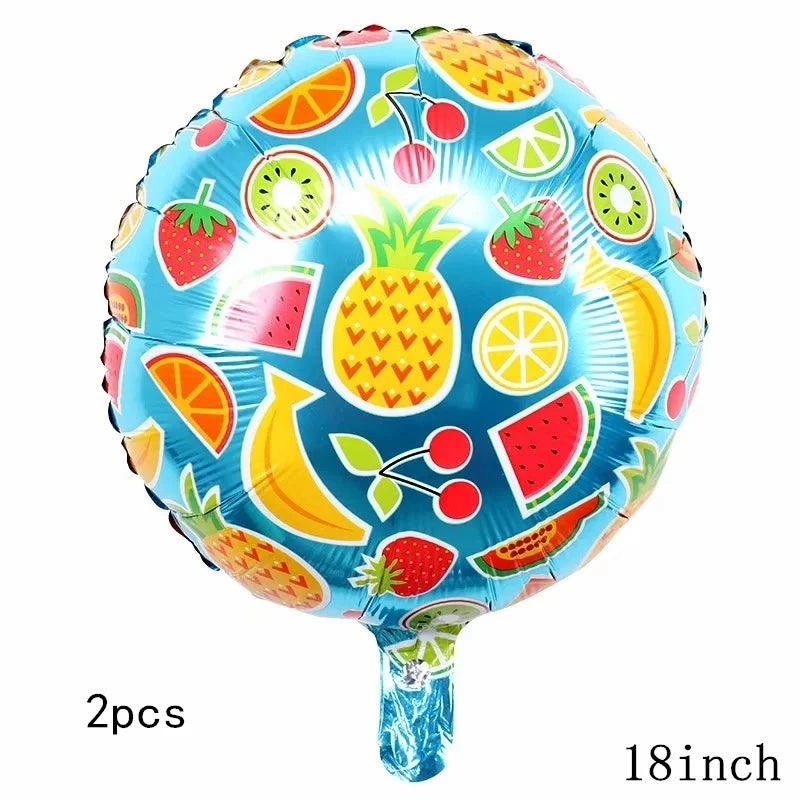 Fruit round foil balloon 2pcs