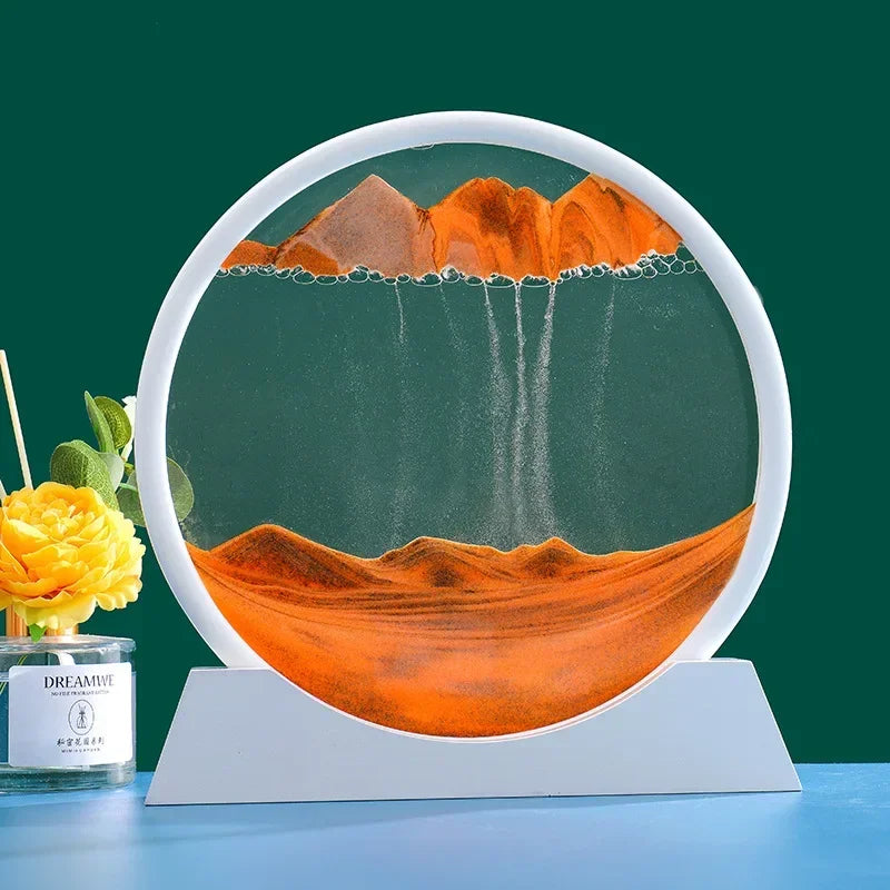 Gift for him Rotating 3D Sand art white frame