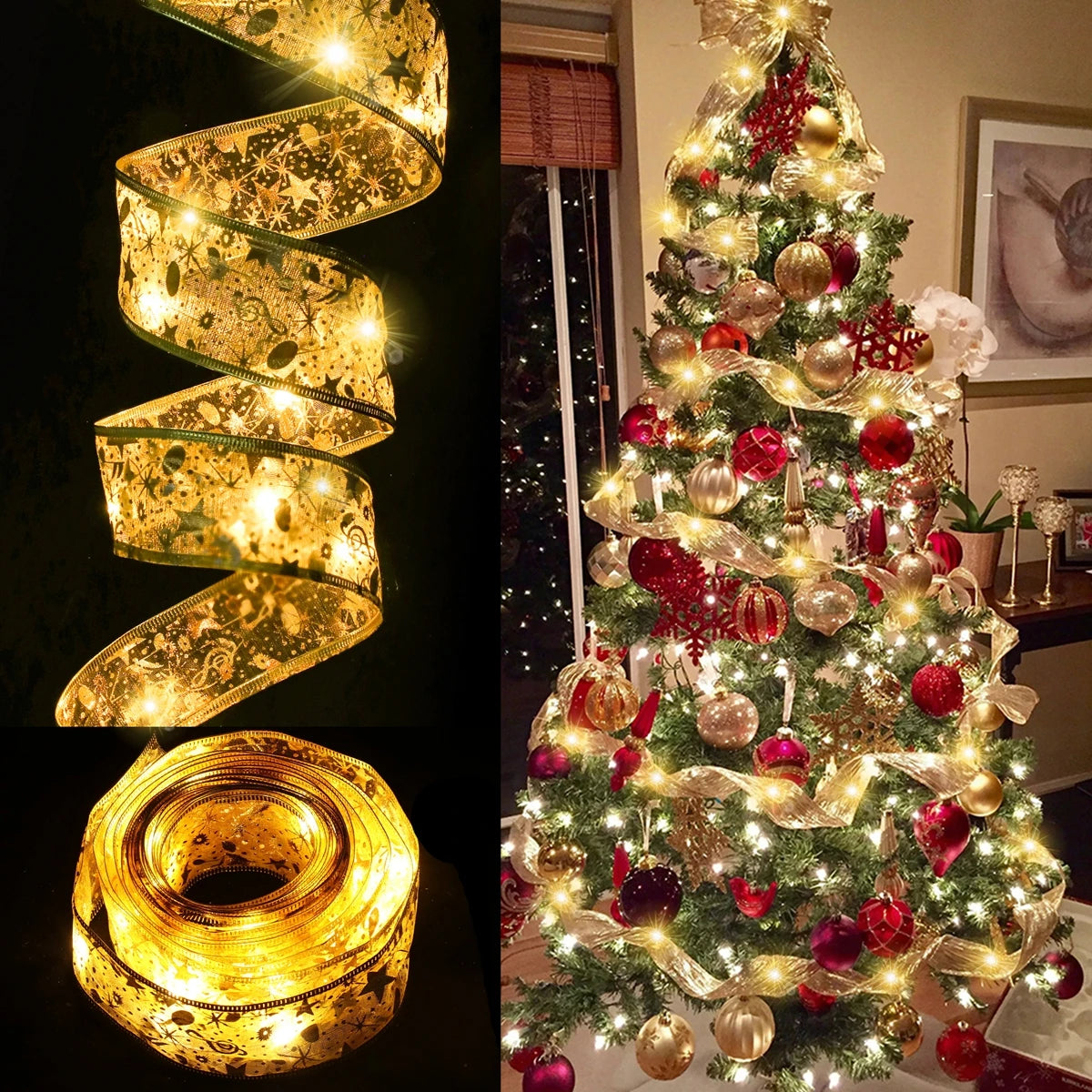 Gold Warm Ribbon Lights