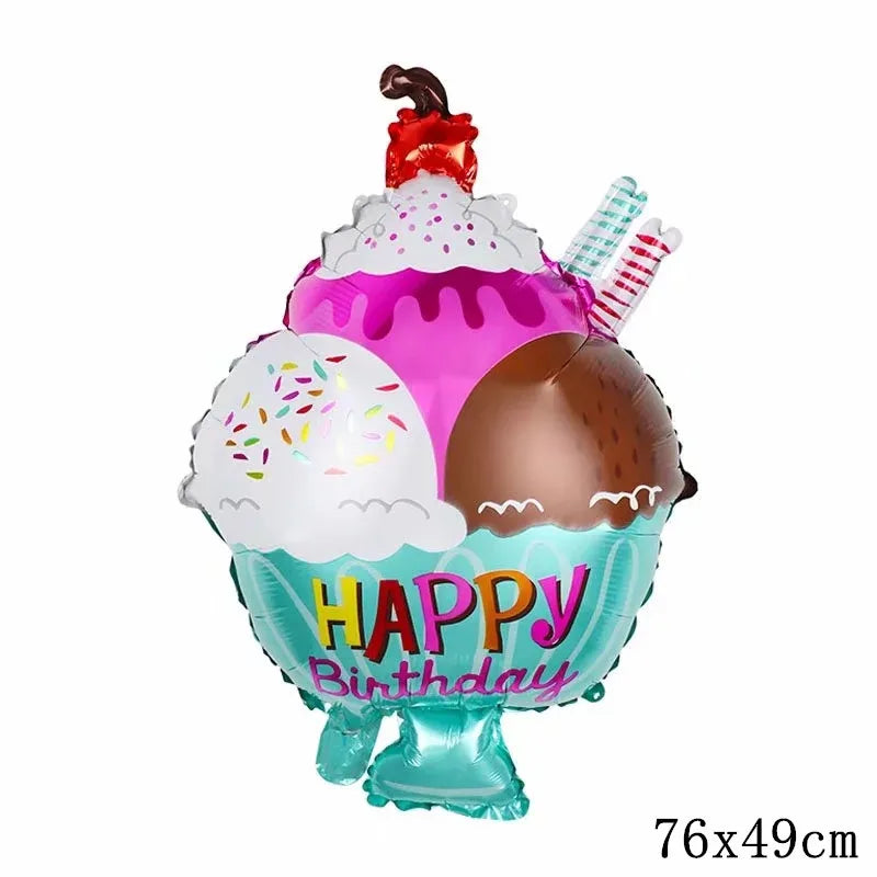 Happy Birthday Icecream Sundae Foil balloon
