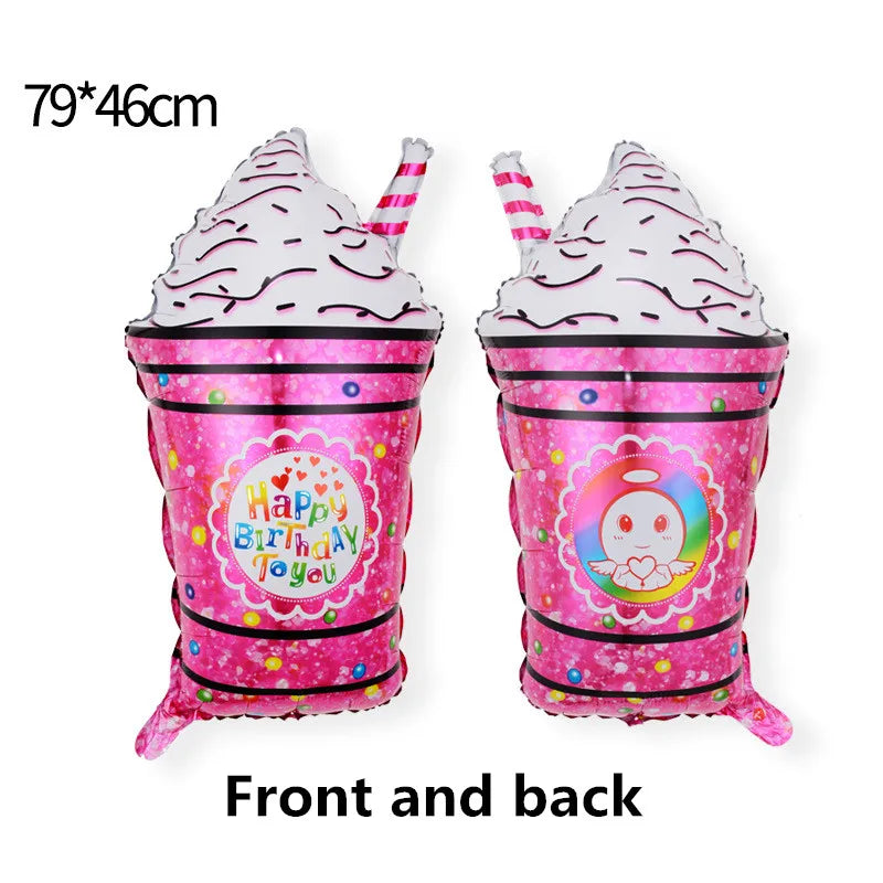 Happy Birthday Milkshake foil balloon