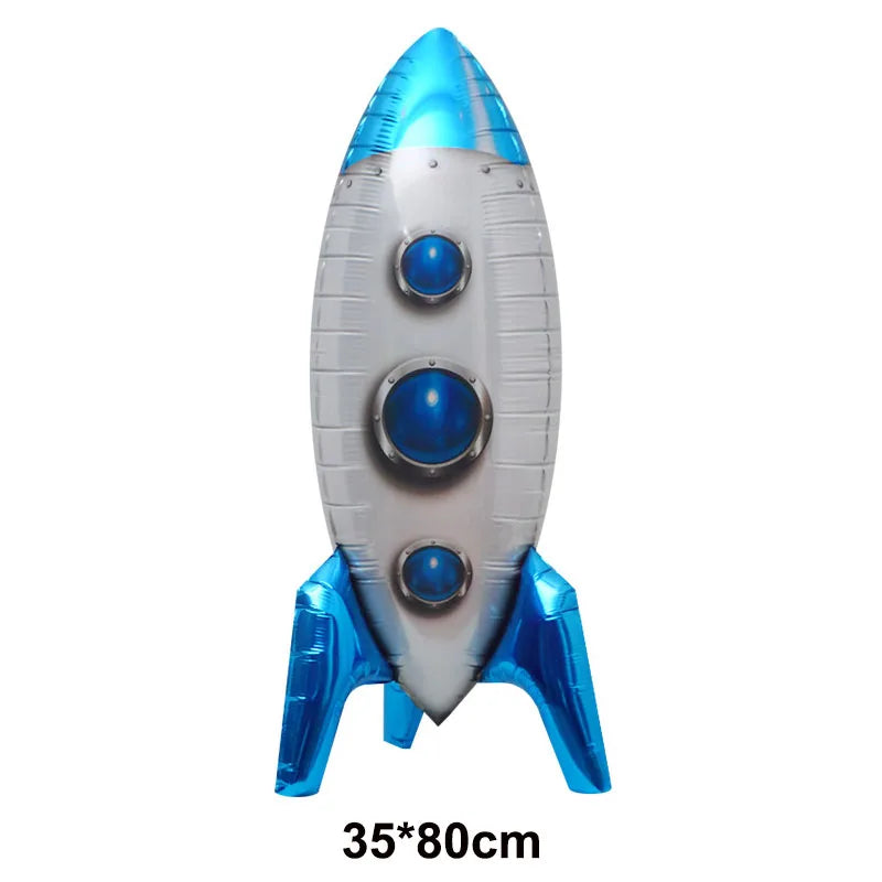 3D Astronaut Space Rocket Foil Balloons