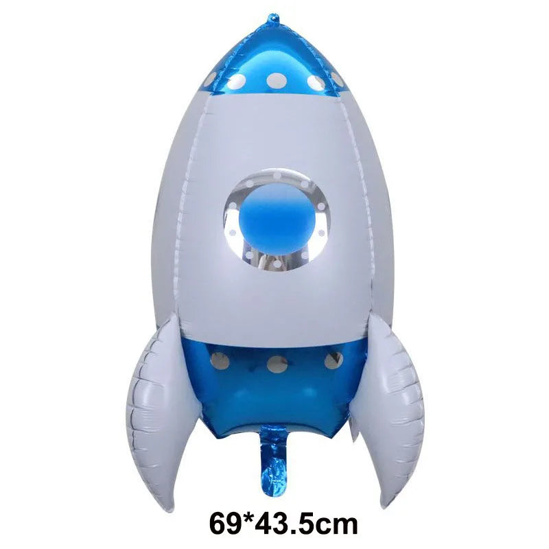 3D Astronaut Space Rocket Foil Balloons