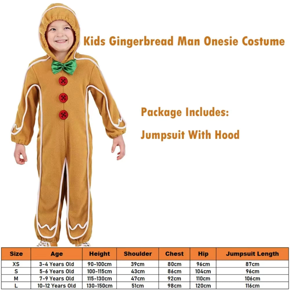 Kids gingerbread costume sizing guide