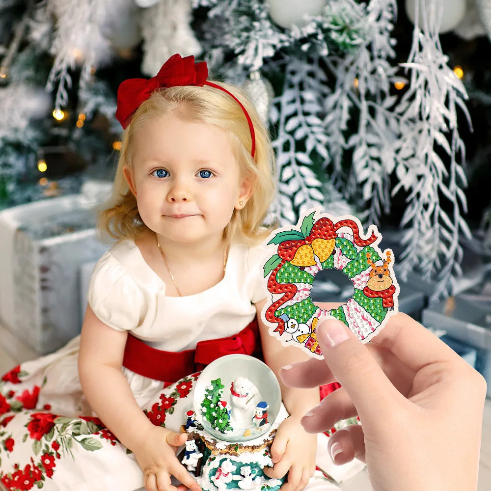 Kids christmas craft gem art