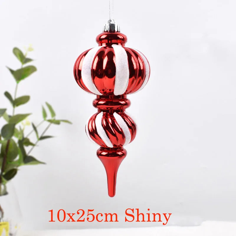 Large Candy cane pendant ornament 10x25cm shiny