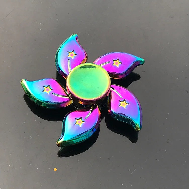 Multicolored fidget spinner on a black background