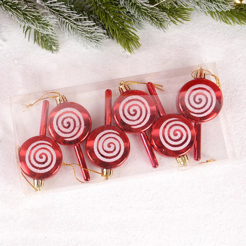 Lollipop christmas tree ornaments RED