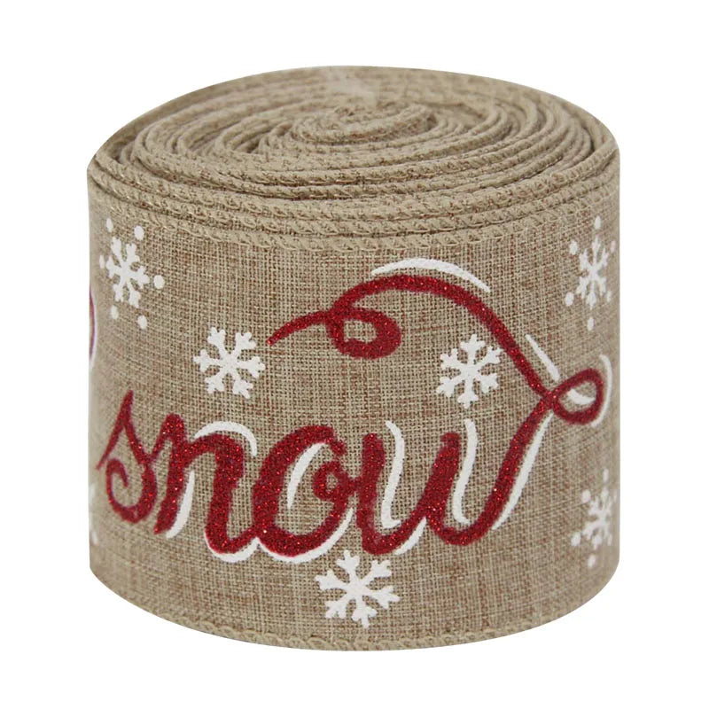 Natural Ribbon Red Snow Writing