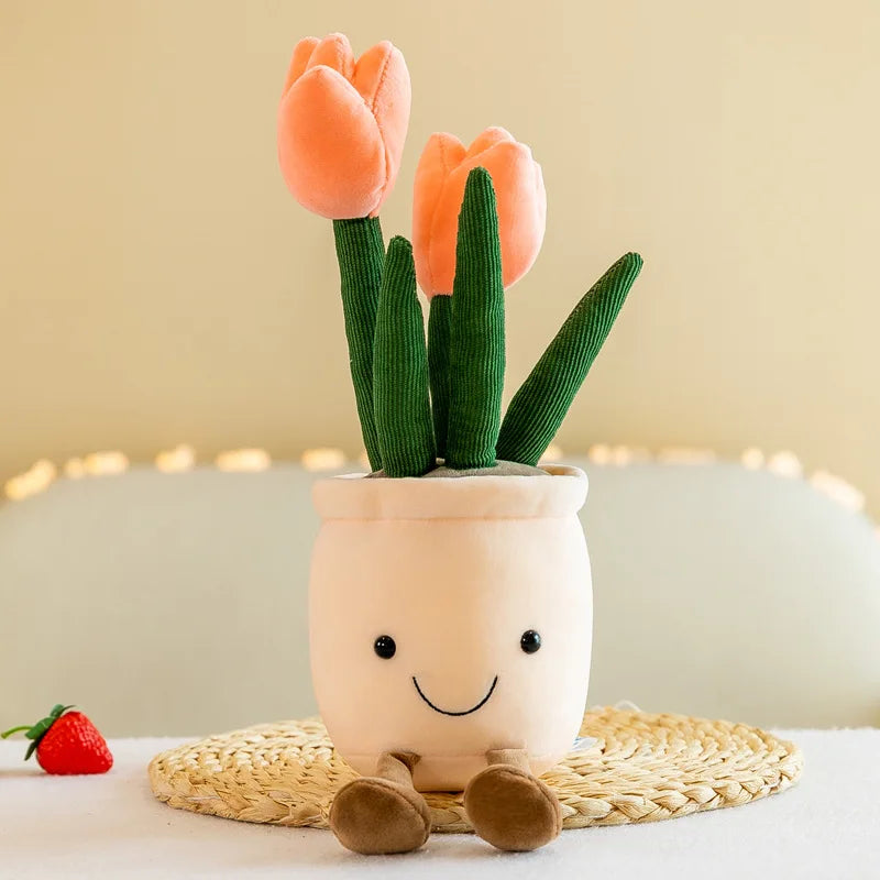 Peach Pink Tulip Plush Teddy